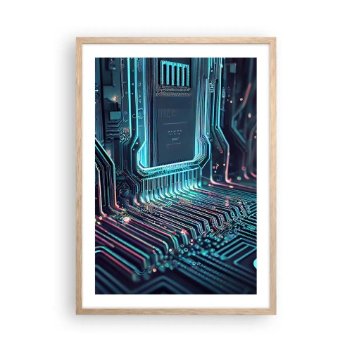 Póster en marco roble claro - Mi forma de pensar - 50x70 cm