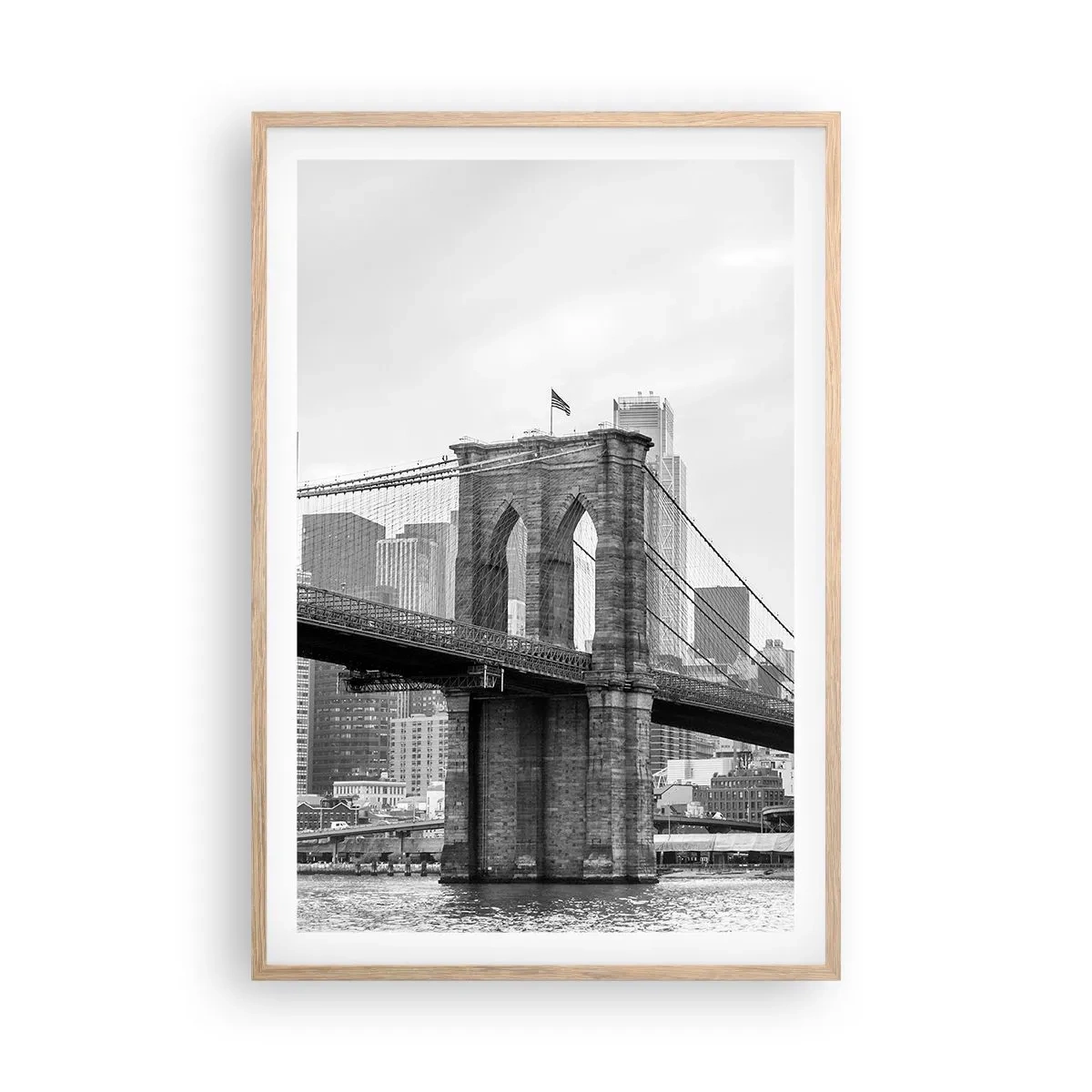 Póster en marco roble claro - Vibraciones de Nueva York - 61x91 cm