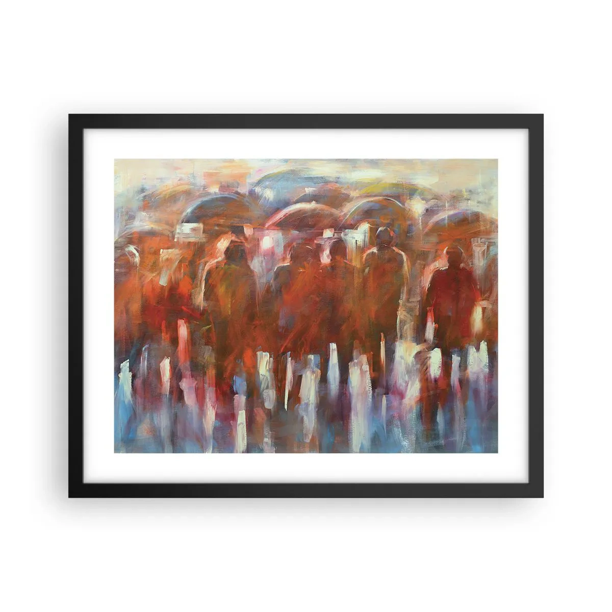 Póster en marco negro - Iguales entre la niebla - 50x40 cm