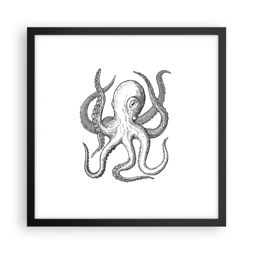 Póster en marco negro - Bailando con olas - 40x40 cm