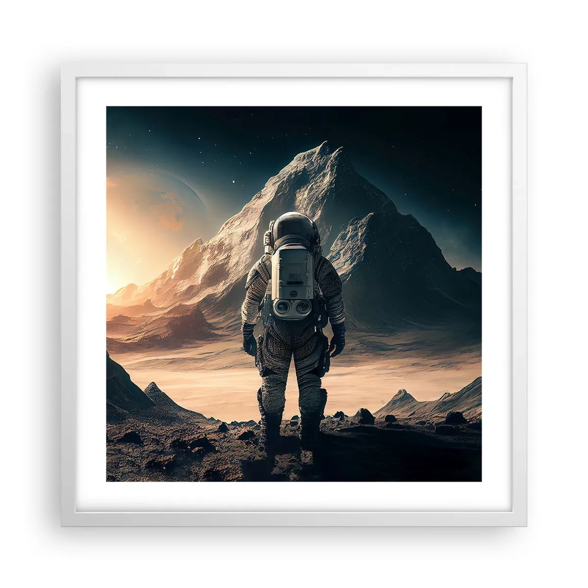 Póster en marco blanco - Un nuevo reto - 50x50 cm