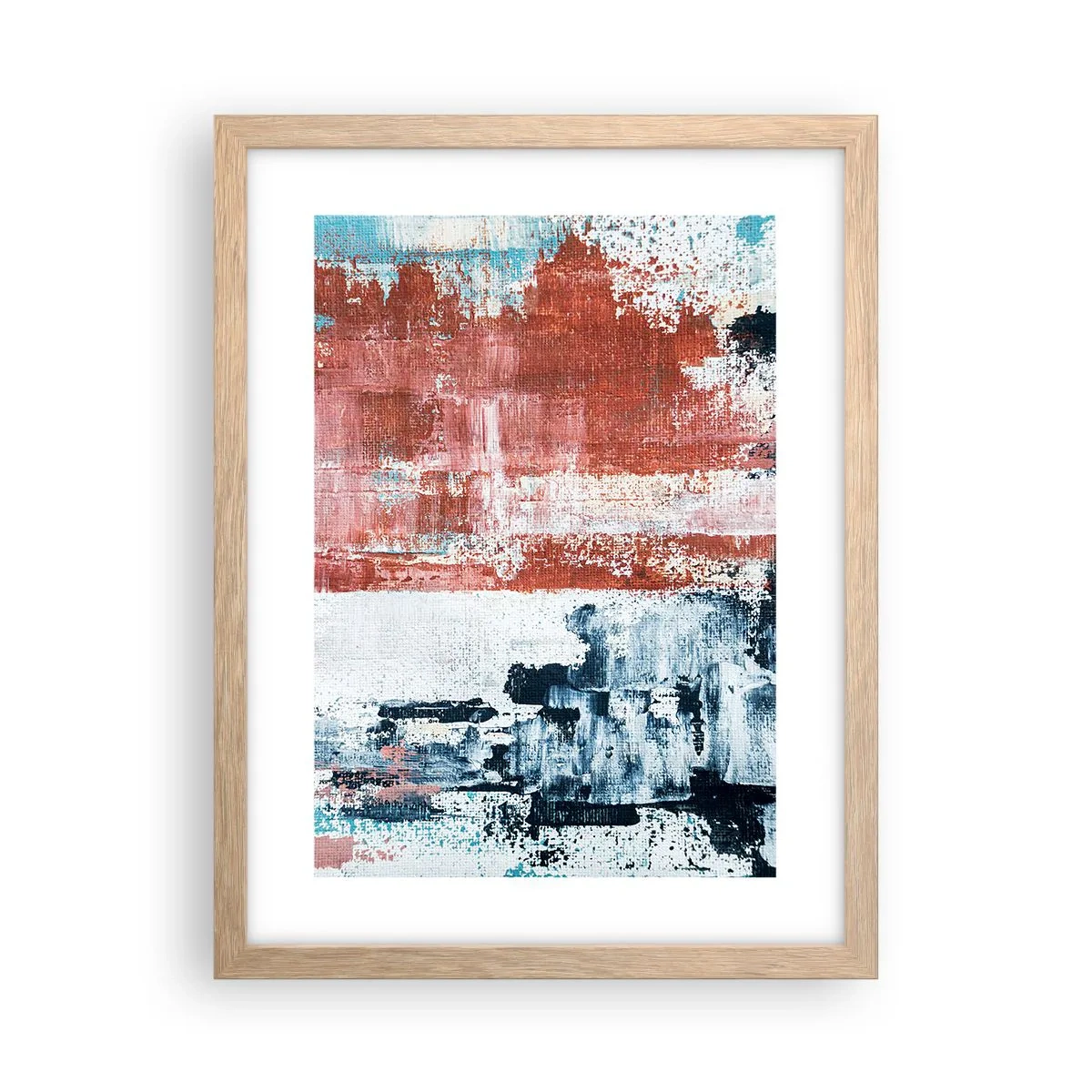 Póster en marco roble claro - Mitad abstracción, mitad abstracción - 30x40 cm