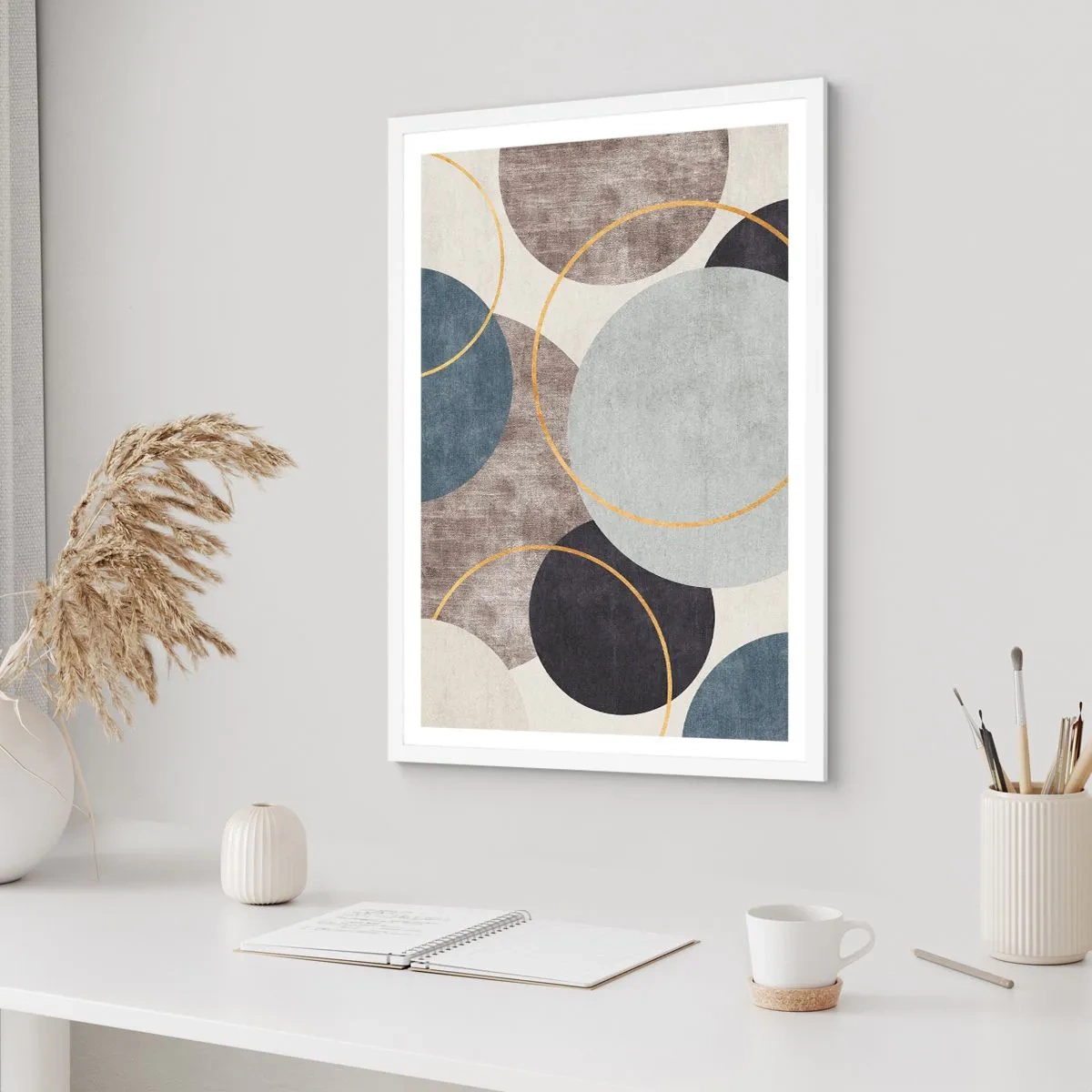 Póster en marco blanco - Círculo tras círculo - 50x70 cm