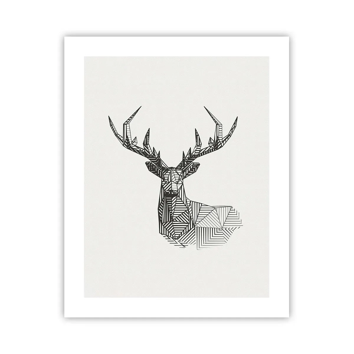 Póster - Ciervo en estilo cubista - 40x50 cm