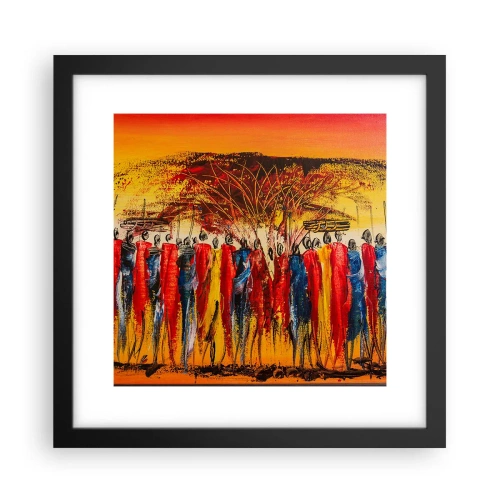 Póster en marco negro - Allí, allí, allí van - 30x30 cm