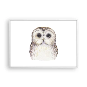 Póster en marco blanco - Mírame a los ojos - 100x70 cm