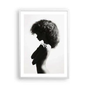 Póster en marco blanco - Como una flor en un tallo delgado - 50x70 cm