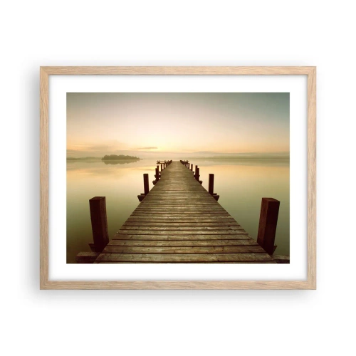 Póster en marco roble claro - Antes del amanecer, al amanecer, la luz - 50x40 cm