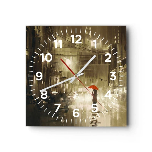 Reloj de pared - Reloj de vidrio - Soledad en la urbe - 40x40 cm