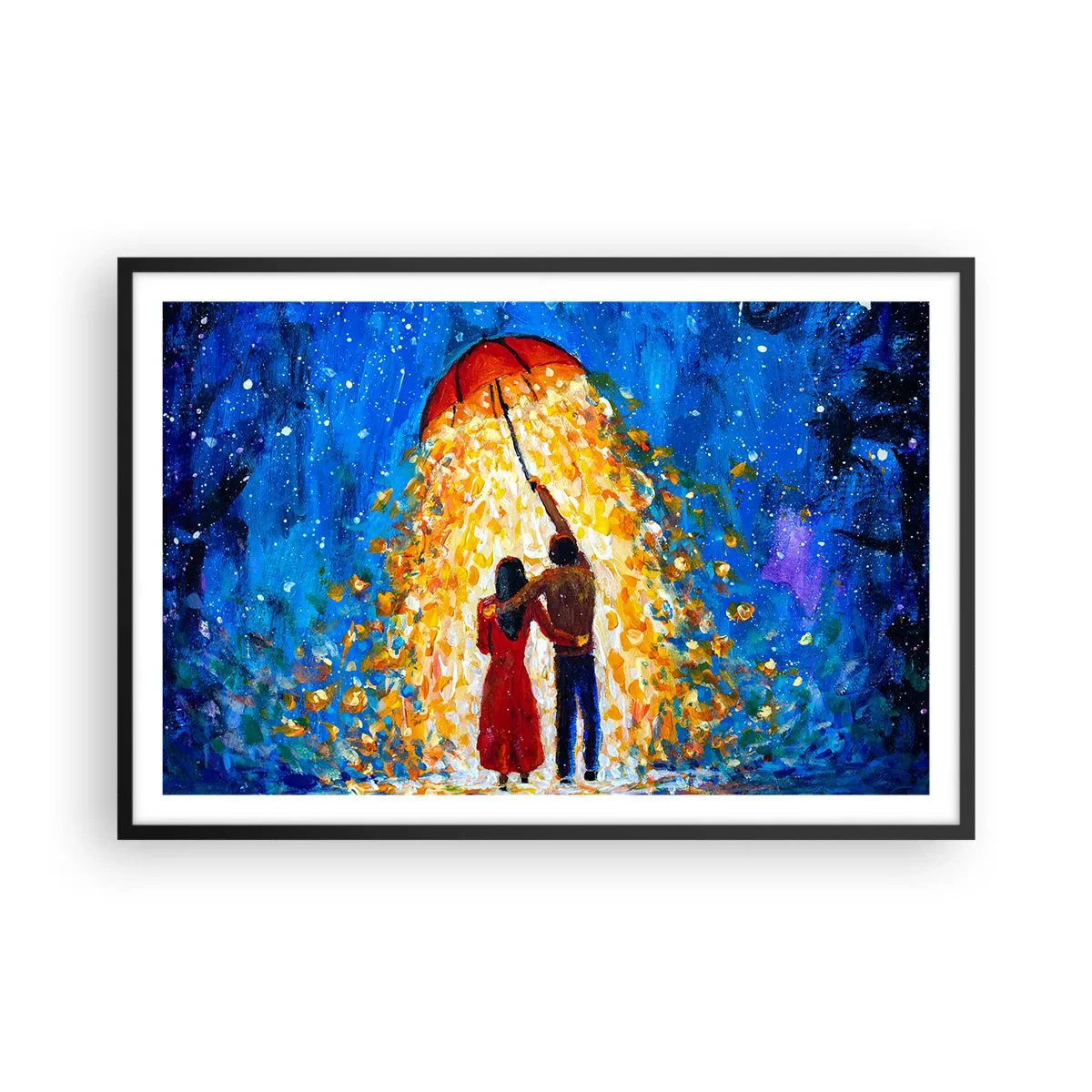 Póster en marco negro - La magia de una tarde lluviosa - 91x61 cm