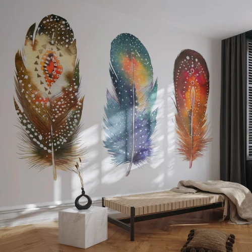 Fotomural Premium Canvas - Rituales, ceremonias, secretos - pluma de pájaro, Pájaro, Abstracción - 200x140 cm