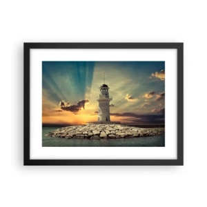 Póster en marco negro - Luz - Bondad - Belleza - 40x30 cm