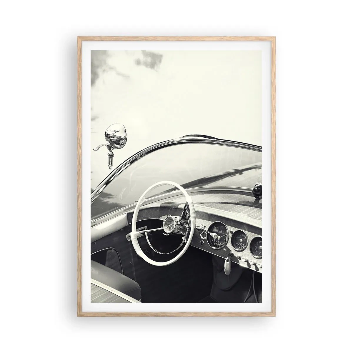 Póster en marco roble claro - Tiempo para los ricos - 70x100 cm