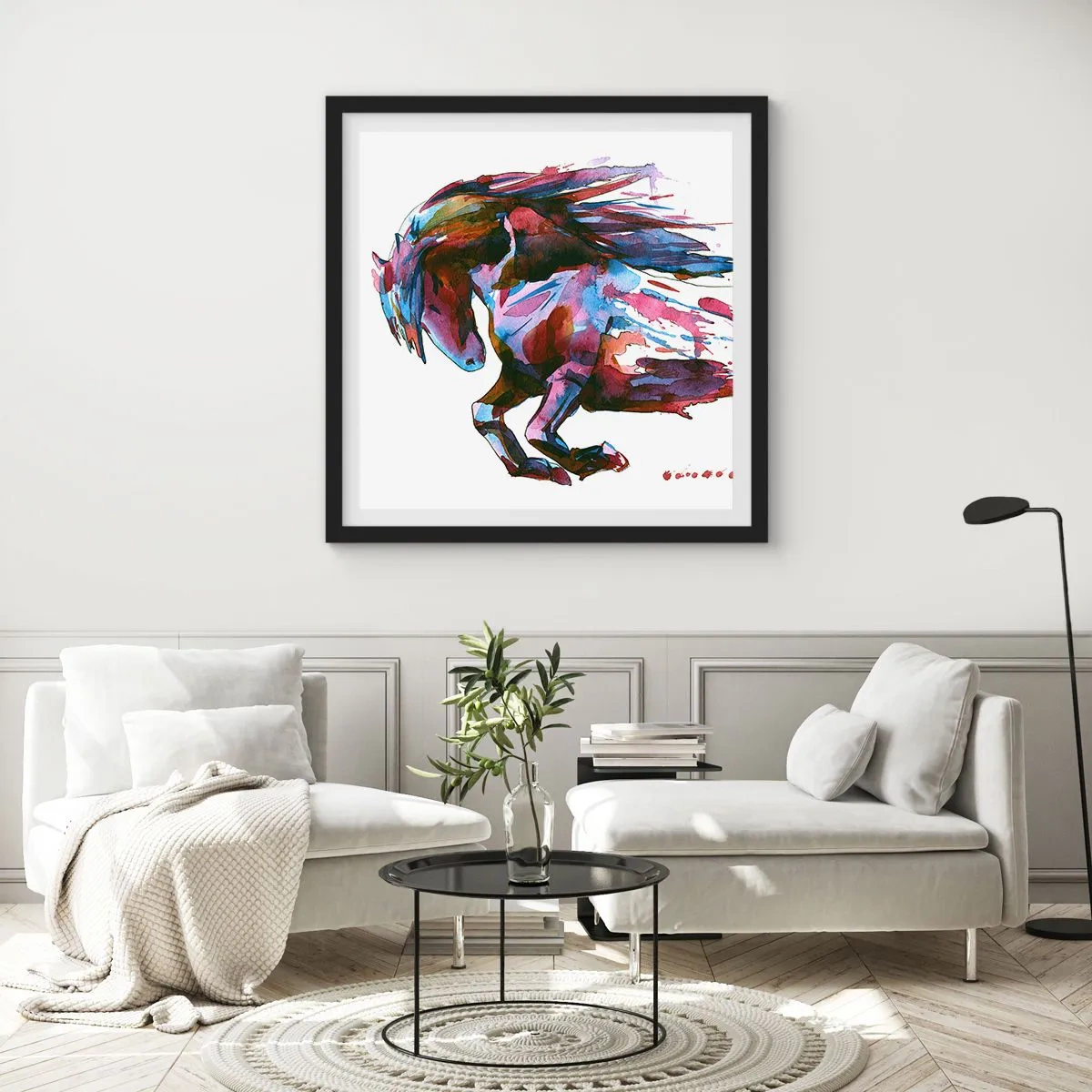 Póster en marco negro - En éxtasis - 30x30 cm