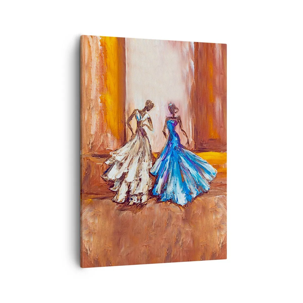 Cuadro sobre lienzo - Impresión de Imagen - Personajes en vestidos de noche de estilo artístico. - 50x70cm - Un elegante dúo - Decoración de pared moderna para salón y dormitorio ARTTOR