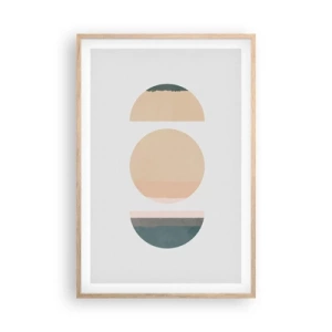 Póster en marco roble claro - Círculo tras círculo - 61x91 cm