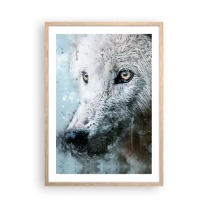 Póster en marco roble claro - Conoce el alma del lobo - 50x70 cm