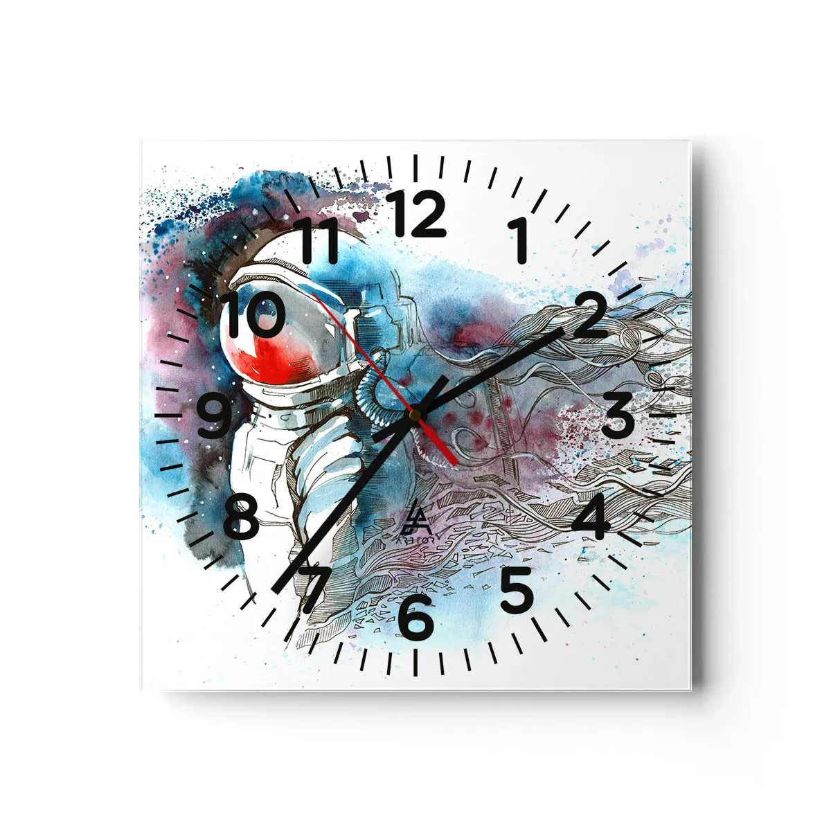 Reloj de pared - Reloj de vidrio - A solas con el cosmos - 30x30 cm