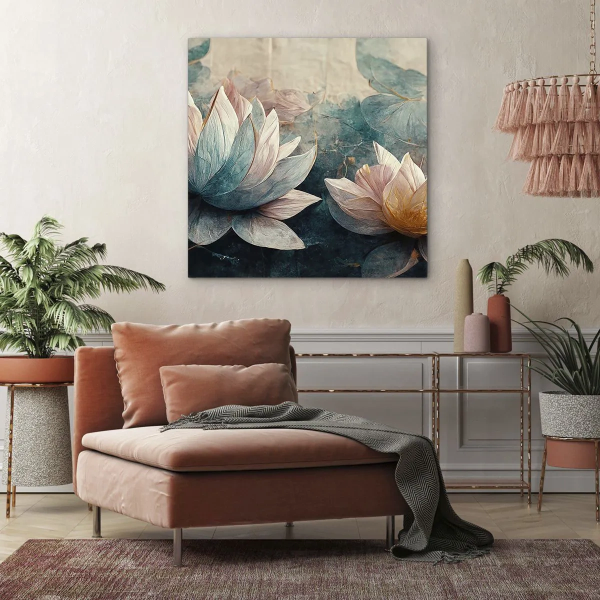 Cuadro sobre lienzo - Impresión de Imagen - Estrellas de lago - 40x40 cm