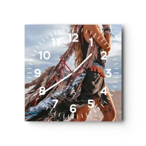 Reloj de pared - Reloj de vidrio - La chamana - 30x30 cm