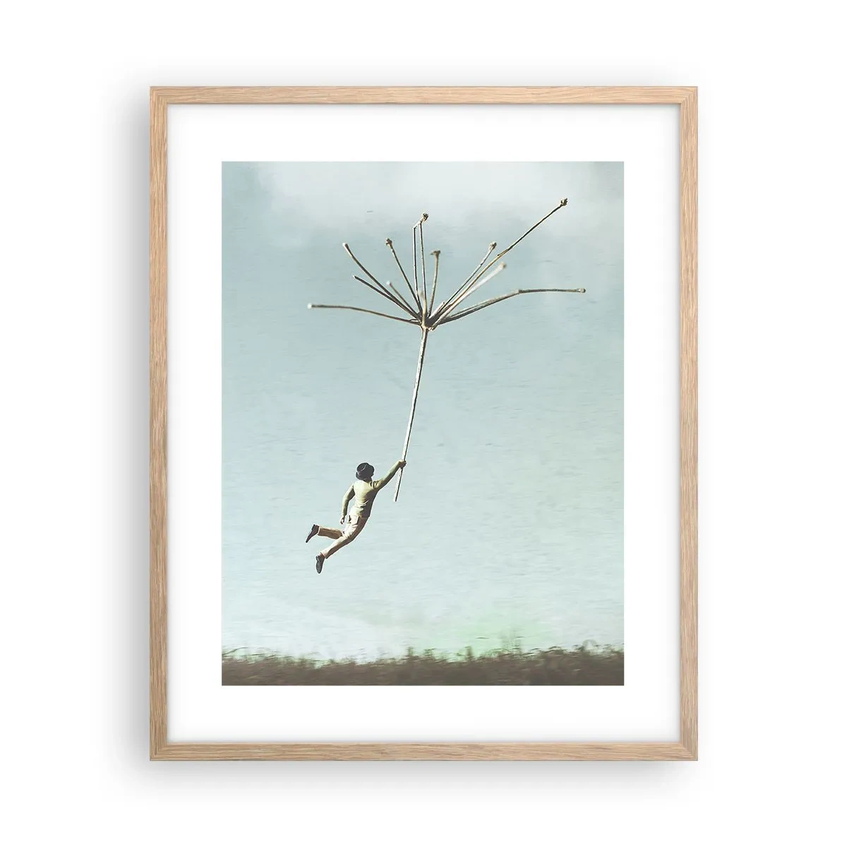 Póster en marco roble claro - Bailando con la brisa - 40x50 cm