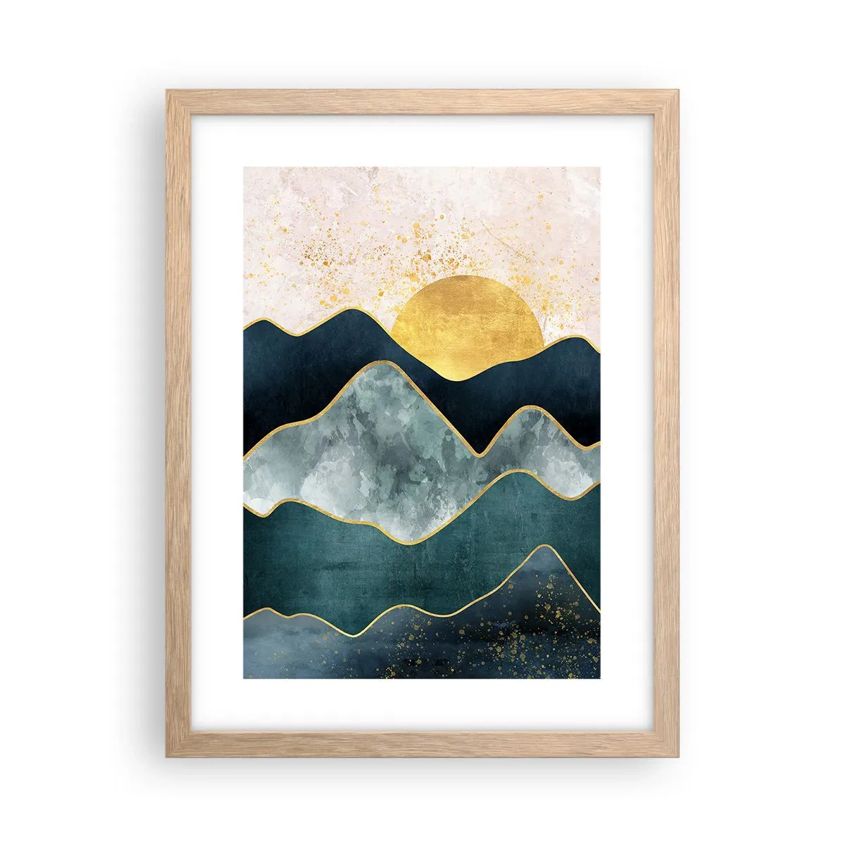 Póster en marco roble claro - Más allá de las siete montañas - 30x40 cm