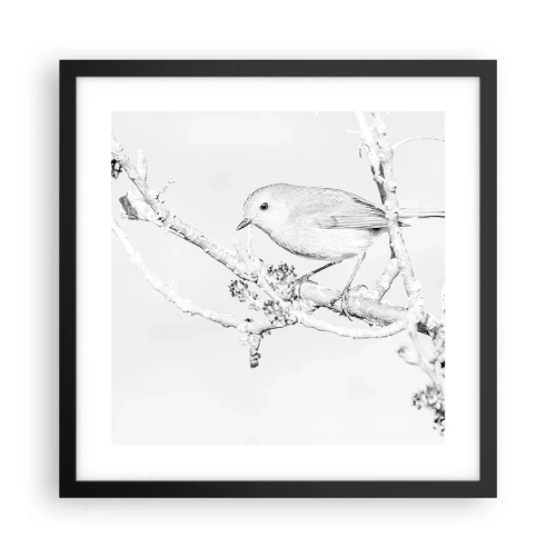 Póster en marco negro - Mañana de invierno - 40x40 cm