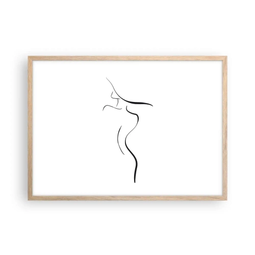 Póster en marco roble claro - Escurridiza como una ola - 70x50 cm