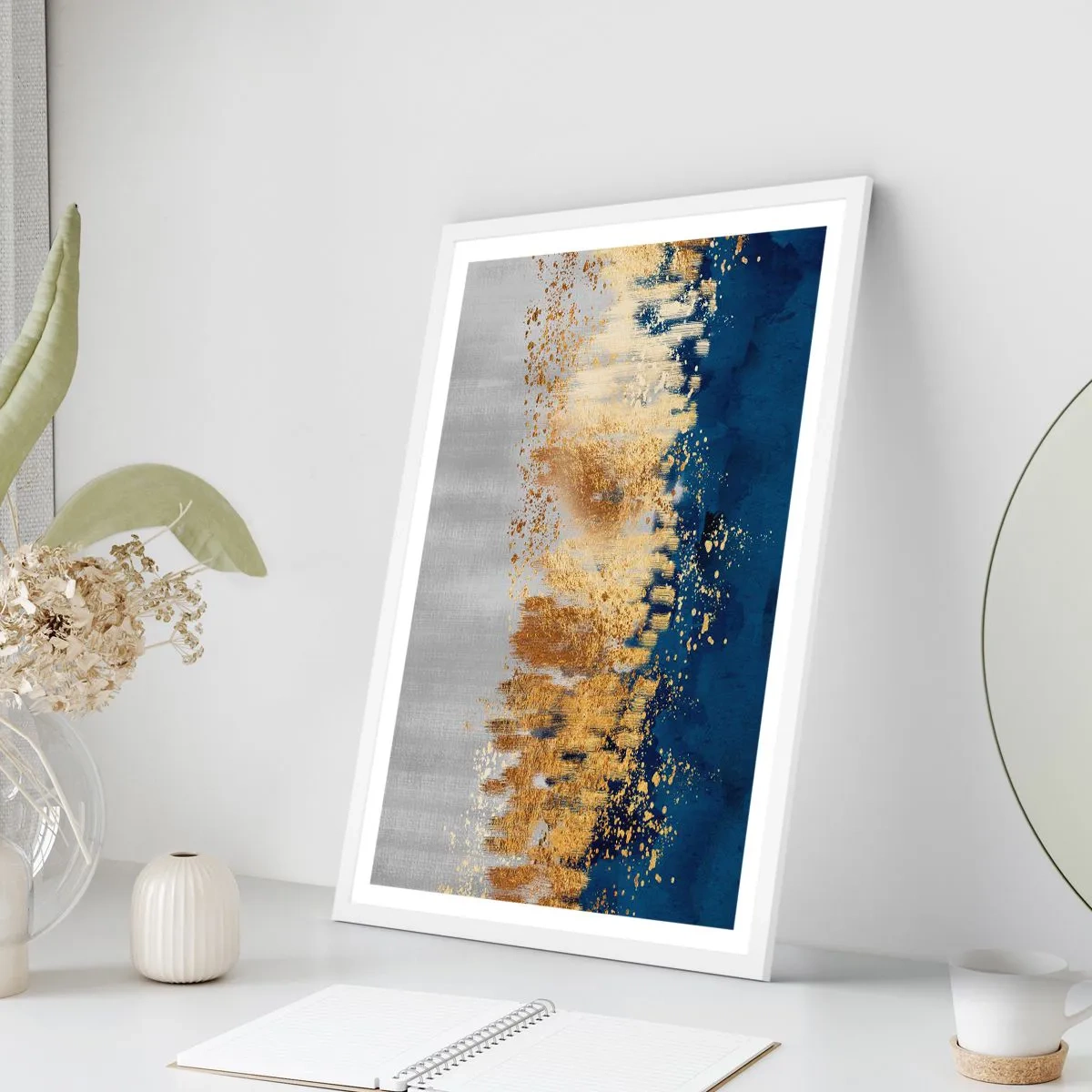 Póster en marco blanco - Composición moderna con chispas - 30x40 cm