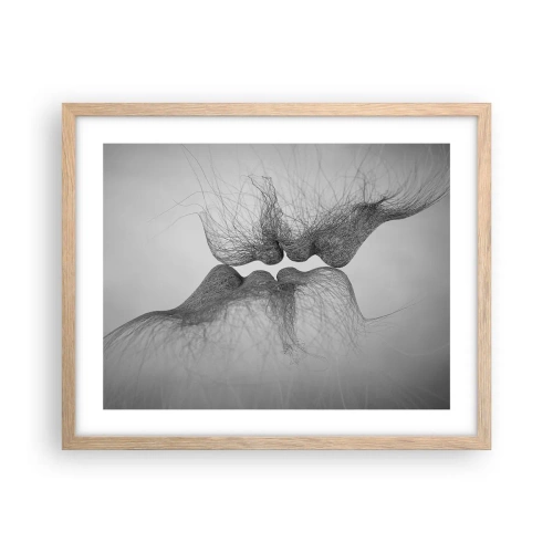 Póster en marco roble claro - Beso del viento - 50x40 cm