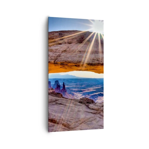 Cuadro sobre lienzo - Impresión de Imagen - A través de la puerta de la roca - 65x120 cm