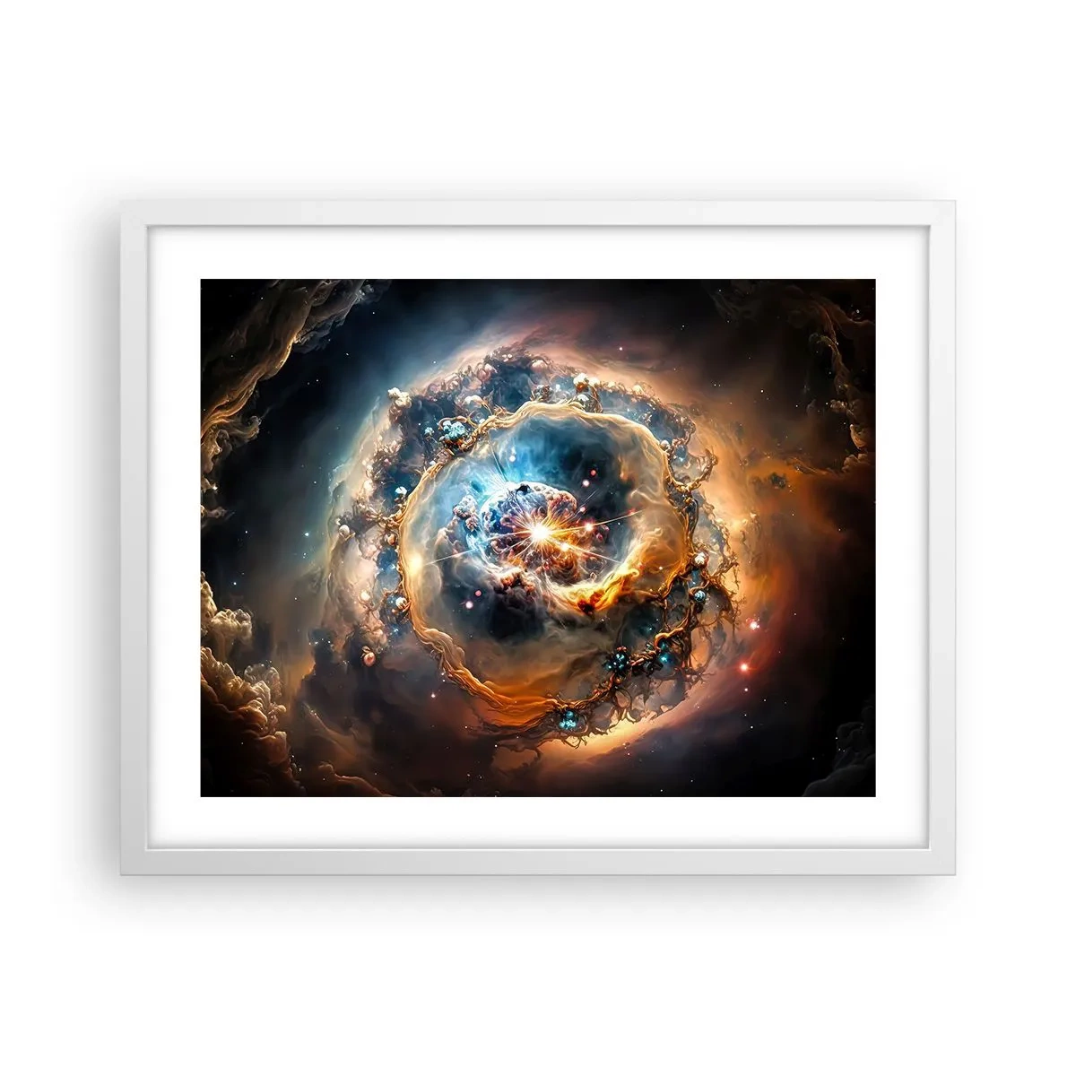 Póster en marco blanco - El inicio de todo - 50x40 cm