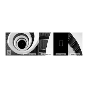 Muestra de fotomural autoadhesivo Deluxe Sticker - Hacia el origen - Pedazo, Abstracción, Escalera de caracol - 100x30 cm