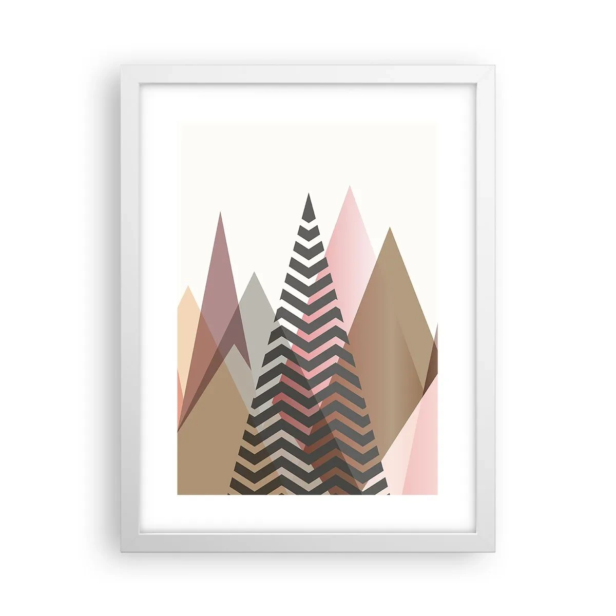 Póster en marco blanco - Una visión piramidal - 30x40 cm