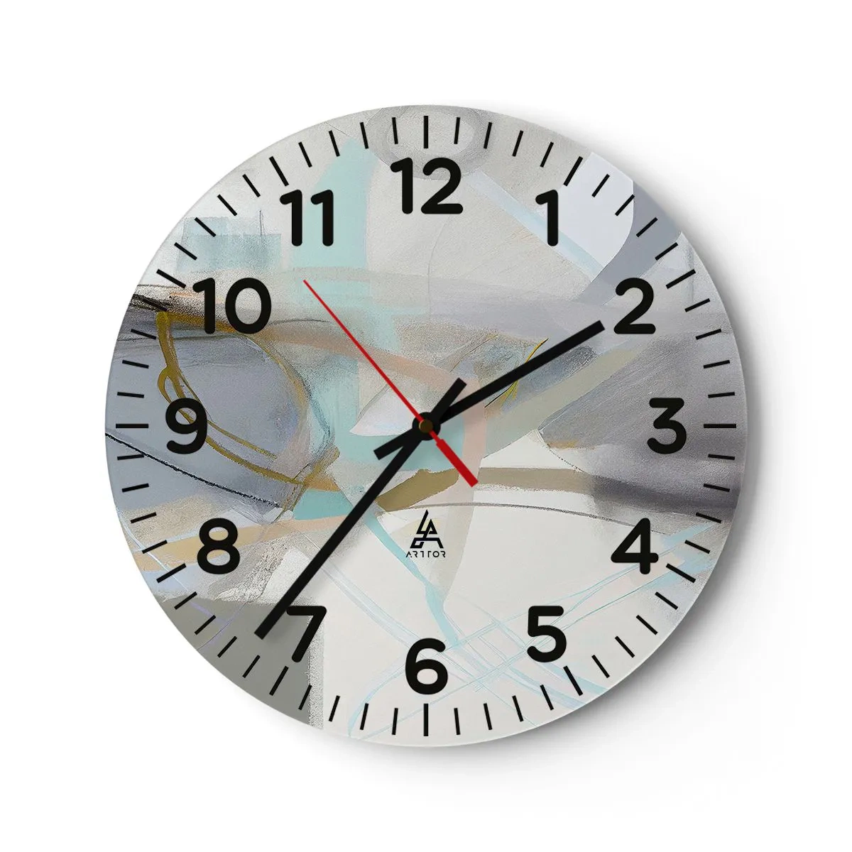 Reloj de pared - Reloj de vidrio - Abstracción brumosa - 30x30 cm