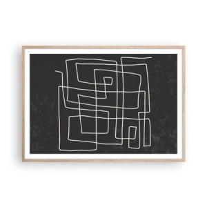Póster en marco roble claro - No es tan sencillo - 100x70 cm