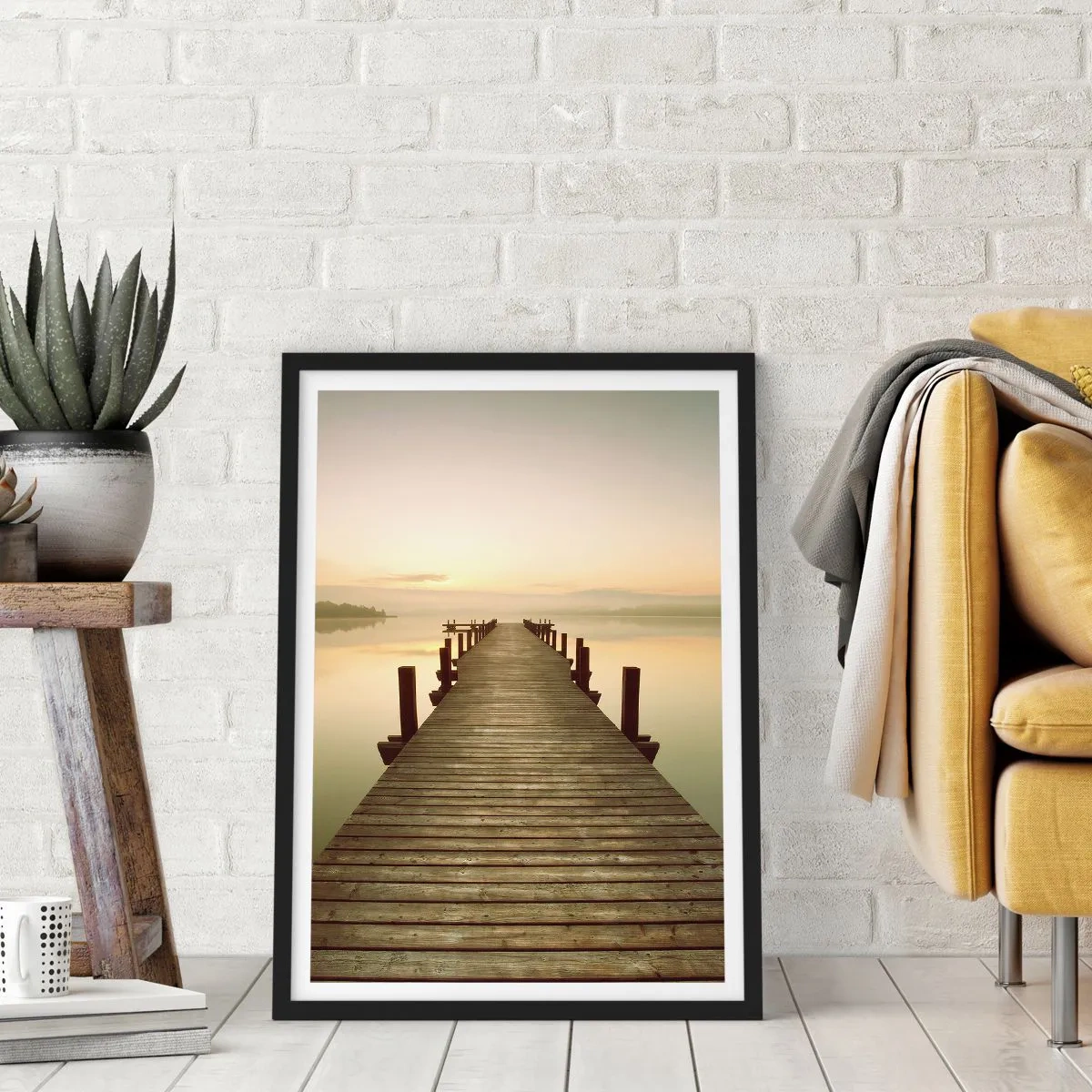 Póster en marco negro - Antes del amanecer, al amanecer, la luz - 30x40 cm