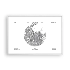 Póster en marco blanco - Anatomía de Doha - 100x70 cm