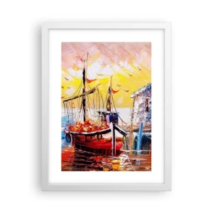 Póster en marco blanco - Feliz regreso - 30x40 cm