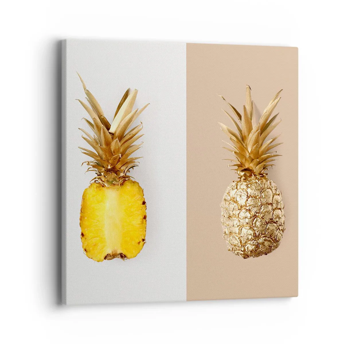 Cuadro sobre lienzo - Impresión de Imagen - Piña y media - 40x40 cm