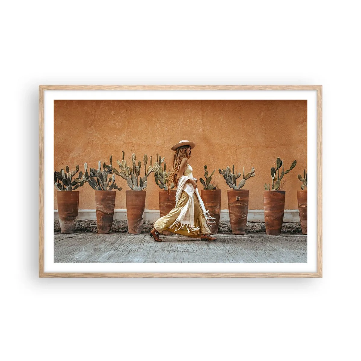 Póster en marco roble claro - Estilo hippie - 91x61 cm