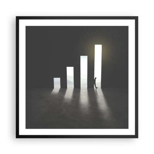 Póster en marco negro - El camino del éxito - 60x60 cm