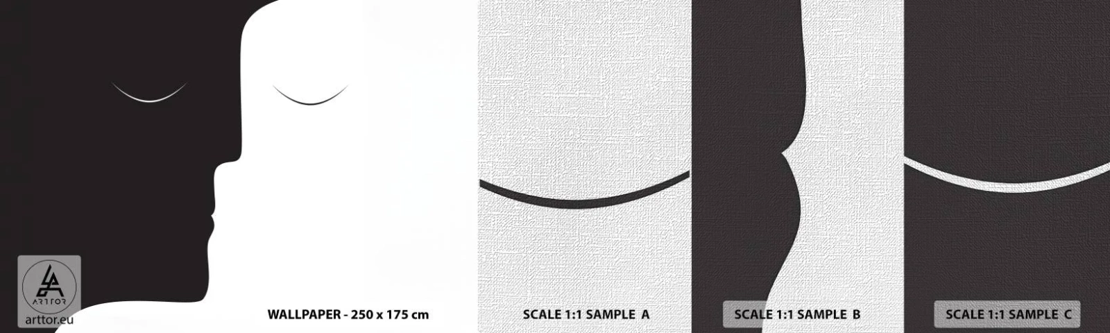 Muestra de fotomural Premium Canvas - Unidad de los opuestos - Gente, Pareja, Pedazo - 100x30 cm