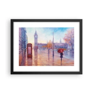 Póster en marco negro - Un día de otoño en Londres - 40x30 cm