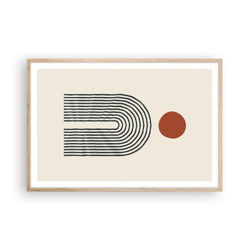 Póster en marco roble claro - Magnetismo de formas y colores - 91x61 cm