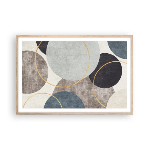 Póster en marco roble claro - Círculo tras círculo - 91x61 cm