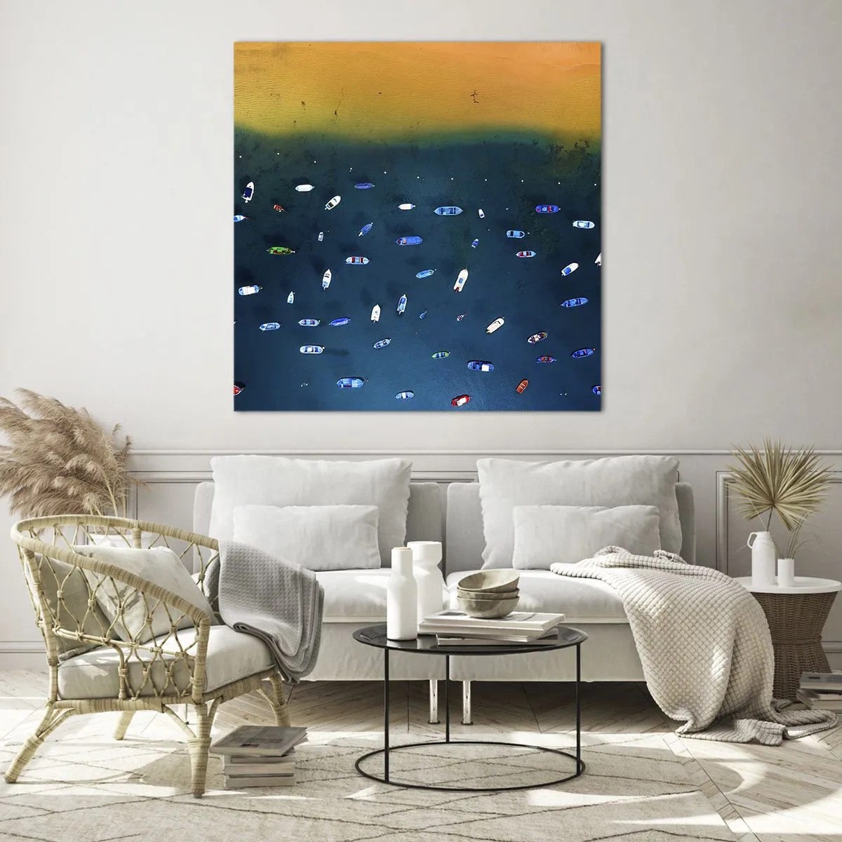 Cuadro sobre vidrio - Impresiones sobre Vidrio - Un juego de vacaciones - 40x40 cm