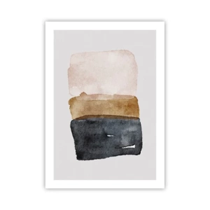 Póster - Acuarela abstracta en tonos terrosos - 50x70cm - Una composición de colores tierra - Decoración de pared moderna para salón y dormitorio ARTTOR