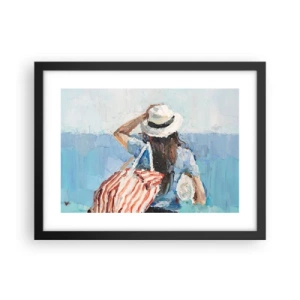 Póster en marco negro - Bienvenida a tus vacaciones - 40x30 cm