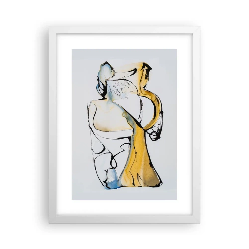 Póster en marco blanco - Abstracción de cristal - 30x40 cm